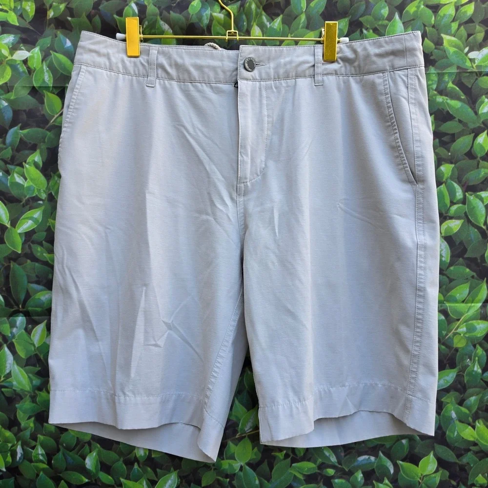 Faherty All Day Shorts Mens 34 Light Gray Recycled Stretch Hybrid Casual